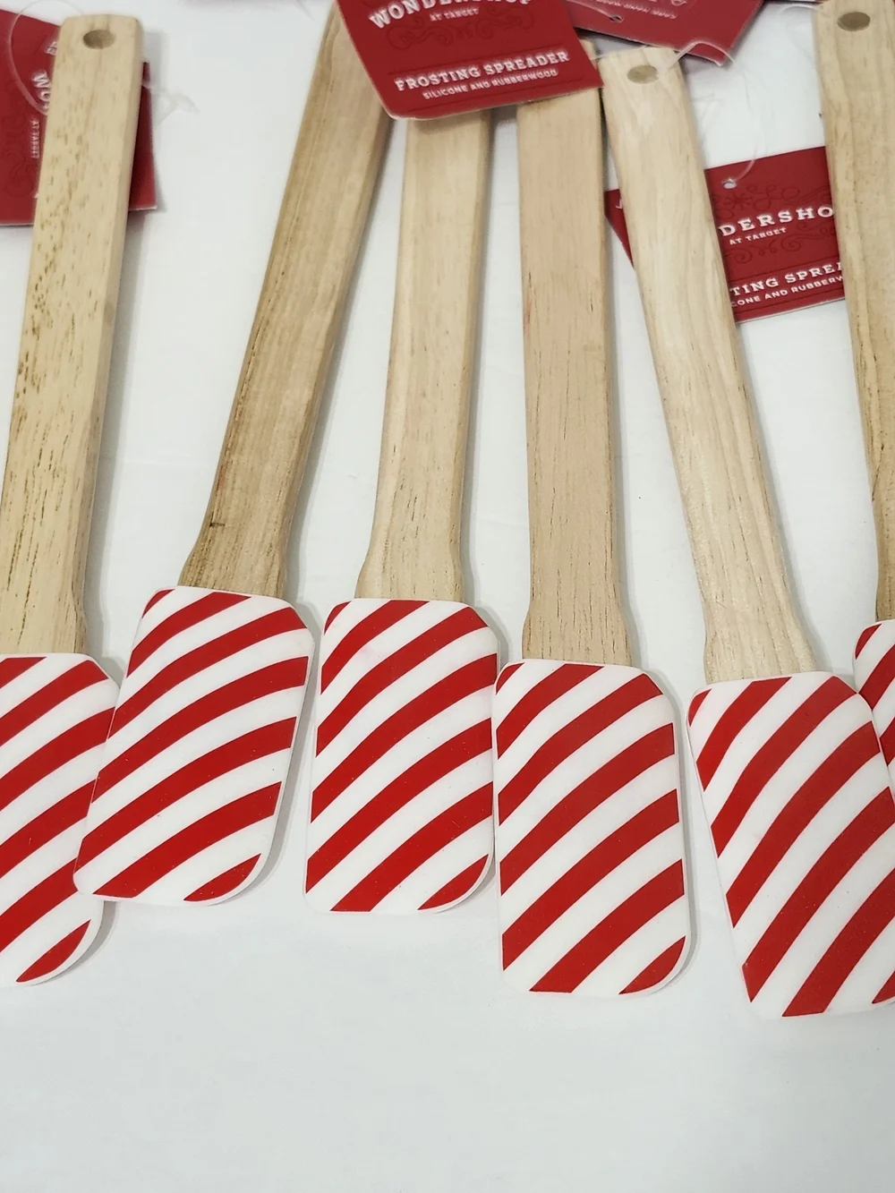 Striped Silicone Spatulas Wood Handles Cooking Baking Gift Baskets Crafts New 12